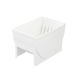 Richell 10010 Kitchen Storage Storage Dish Stand R for Drawers, Regular, White, Made in Japan, Dishwasher Safe, Handle, Easy to Use, Antibacterial, Stylish, Simple, Dish Storage Case