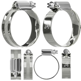 10 Pack - 55mm > 70mm Worm Drive 304 Stainless Steel Hose Pipe Clamps Clips
