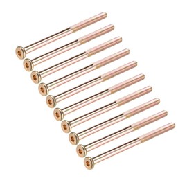 uxcell M8x120mm Furniture Screw Hex Socket Machine Screws Zinc Plated Fasteners Bolts Half Thread Carbon Steel 10Pcs