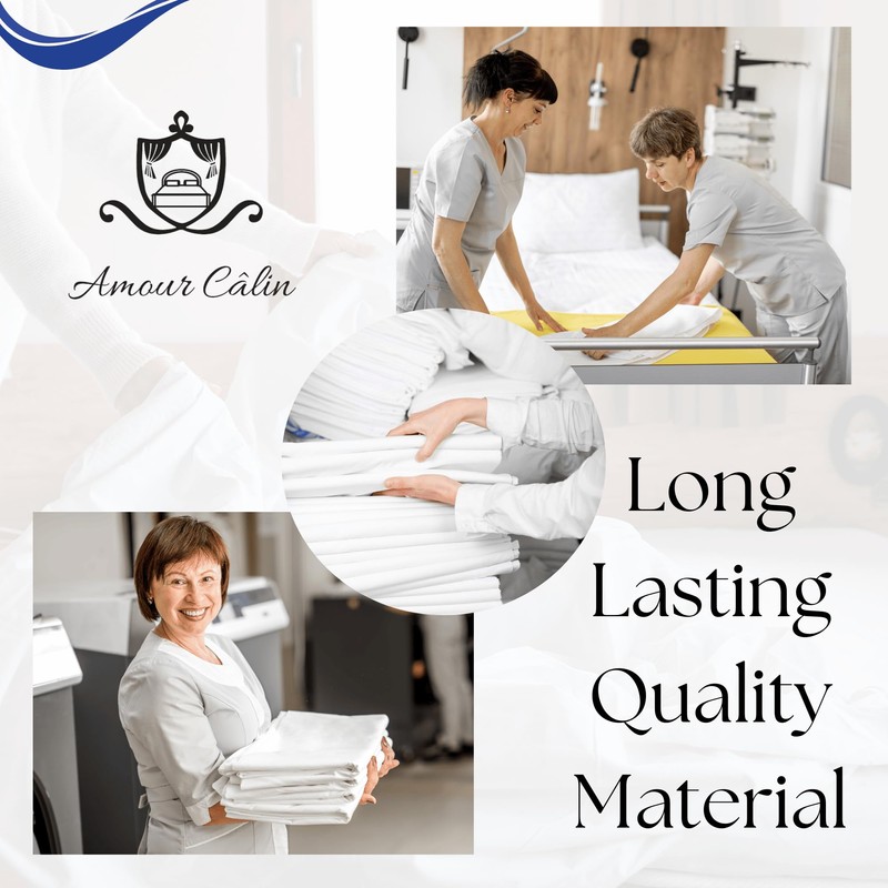 Amour Càlin White Pillow Cases 4 Pack- Cotton Blend White