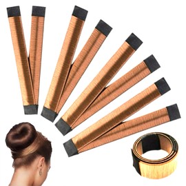 Hair Bun Maker-Essential Hair Bun Accessories for Women-Sock Bun-French Twist Hair Tool-Hair Donut-Hairagami-Dance Competition Must Haves-Golden Brown 4PCS