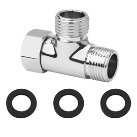 Laroal G1/2 Inch Diverter Valve T-Type Adapter 3-Way T-Type Adapter For Bidet Rust-Proof Shower Distributor Shower Diverter Valve