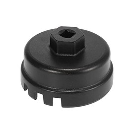 X AUTOHAUX Oil Filter Cap Wrench 14 Flutes 6 Slots 64.5mm Oil Filter Cap Removal Tool for Toyota Camry RAV4 Highlander 2.5L-5.7L Engine Black