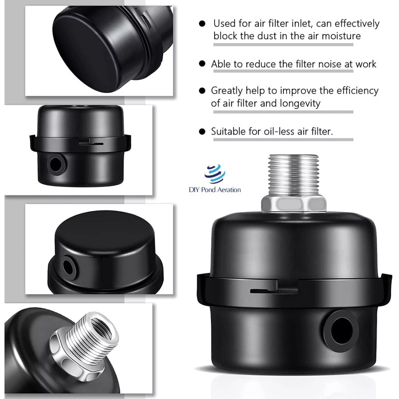 DIY Pond Aeration 3 PACK Pond Aeration Compressor Intake Muffler