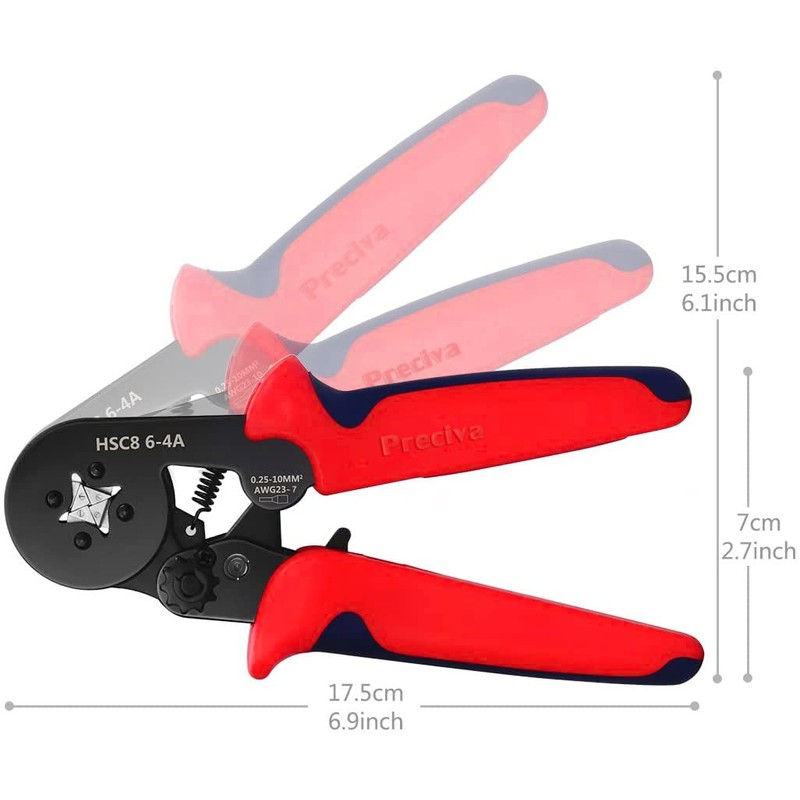 Ferrule Crimping Tool Kit, Preciva AWG23-7 Self-adjustable Ratchet Wire Crimping