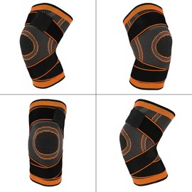 NuVigor Knee Support Brace,Compression Knee Sleeves for Men/Women,Knee Brace for Knee Pain,Arthritis, Joint Pain, Ligament Injury, Meniscus Tear, ACL, MCL, Tendonitis, Running, Sports(Orange,S)