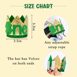 MUWEOL St. Patrick's Day First Birthday Crown - Lucky One 1st Birthday Party Decorations,Four Leaf Clover ONE Hat