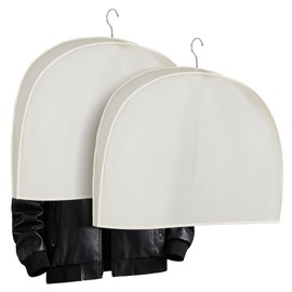 Mumucove 2 Pack Acid-free Muslin White Shoulder Protectors Clothes Hanger Covers Closet Storage Shoulder Covers for Clothes Closet Storage