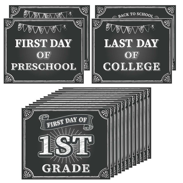 16 Pcs Back to School Signs 15 Grades First and