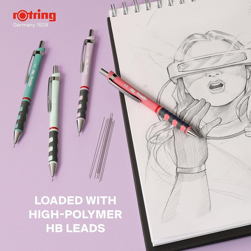 rOtring TIKKY 0.7mm HB Purple Mechanical Pencil for School, Office