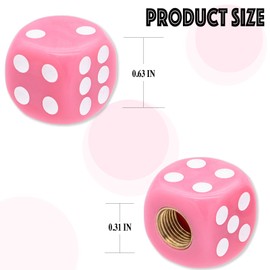 MEAJOO 4PCS Dice Tire Valve Stem Caps, Waterproof Airtight Car Wheel Tire Air Caps Universal Tire Valve Stem Covers for Cars, SUV, Trucks, Bikes, Motorcycles, Bicycles(Pink)