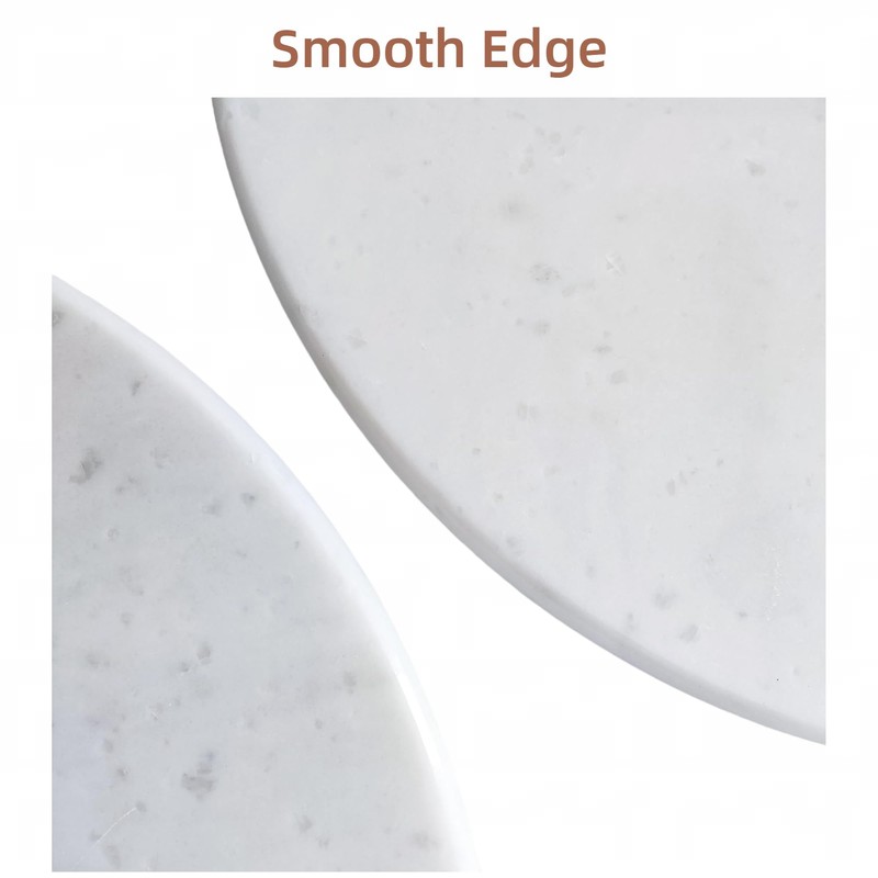 Jusmioke White Marble Corner Shower Shelf, 9 Inch Stone Corner