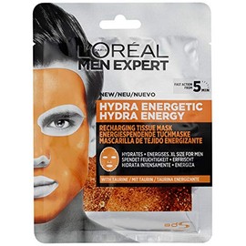 LOreal Paris Mascarilla facial en tela piel cansada hydra energetic men expert loreal paris