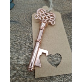 Vintage Keyring Bottle Opener with Day - Wedding Favor, Party Favor, Novelty Gift, Key to My Heart, Gift for Guests, for Him (Rose Gold, Vintage)