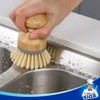 MR.SIGA Bamboo Palm Brush, Scrub Brush for Dish Pots Pans