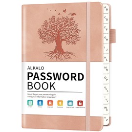 Password Book with Alphabetical Tabs, 5.4"x7.8"Password Keeper Book, 160 Pages/100GSM Hardcover Notebook, Password Organizer for Internet Website Address Login