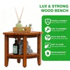 Teak 18" Corner Shower Bench Stool for Inside Shower