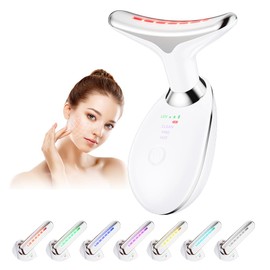 Neck Face Massager, 7- in -1 Multifunctional Facial Massager, Face Sculpting Tool for Skin Care, at-Home Face Tool with Vibration and Thermal, White