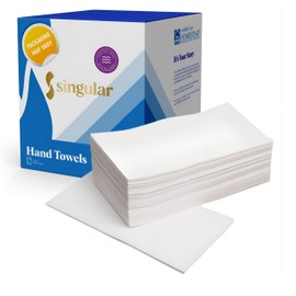 AMERICAN HOMESTEAD Disposable Hand Towels for Bathroom - White Linen-Like Guest Napkins - Ideal Paper Dinner Napkins or Bathroom Towels for Guests - 50 Count - Quilted - 15.5" x 12"