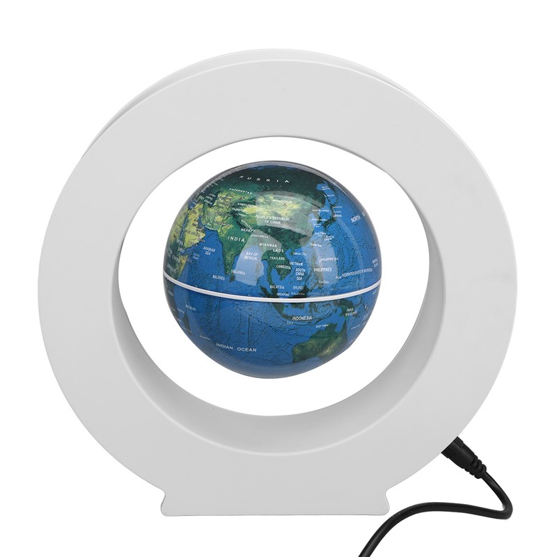 Magnetic Levitation Globe White Built in LED Light Frosted Texture