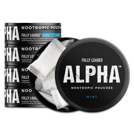 Fully Loaded Bullseye Fully Loaded Alpha Nootropic Pouches (Mint) - 5 Cans - 15 Pouches per can - Effective Nootropic Delivery, Nic Pouch Replacement - Faster Absorption, Alpha GPC, L-Tyrosine, GABA