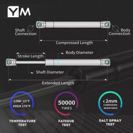 Unbranded 2Pcs Rear Hatch Tailgate Lift Supports Struts for Mercury Capri 91-94 w/Spoiler