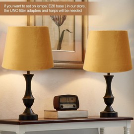 Pantalla de Repuesto para Lámpara, Pantalla de Terciopelo Hecha a Mano para Dormitorio (GOLD)