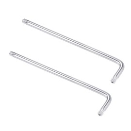 sourcing map T45 Anti Tamper Proof Torx Star Key Bit Wrench, L-Shape 7.8-inch Long Arm, CR-V Steel 2 Pcs
