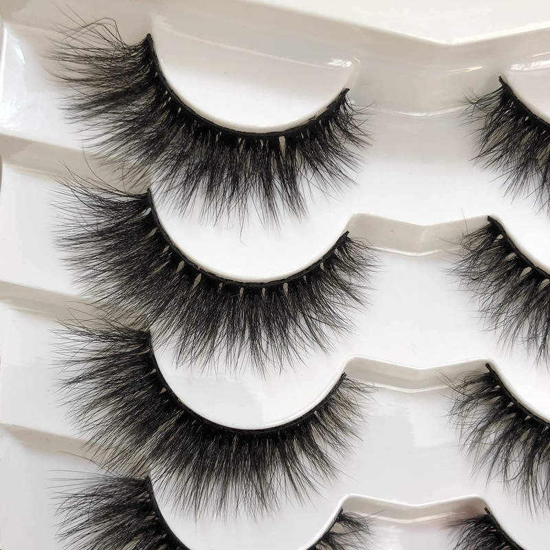 Pooplunch False Eyelashes Cat Eye Wispy Extensions Faux Mink Lashes