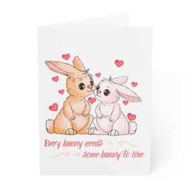 Bunny Valentine Cards Cute Romantic Valentine Card for Rabbit Lovers, Anniversary Card for Boyfriend, Girlfriend, Husband, Wife, Be My Valentine Card, For My Valentine (Some Bunny to Love)