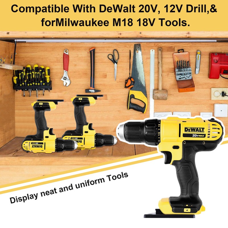 GIPFTYAG 6 Packs Tool Holder Mount for DeWalt 20V/12V Drill