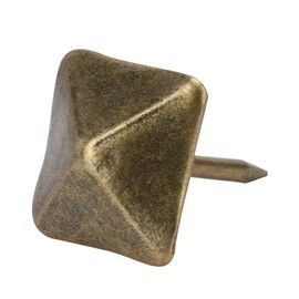 Pack of 50 Upholstery Pins Antique Brass Furniture Nail Pins Square Large Headed Nail Antique Upholstery Nails Furniture Pins (14 mm x 20 mm)