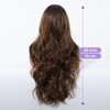 YOUGRACE Brown Wigs for Women Long Middle Part Glueless Natural