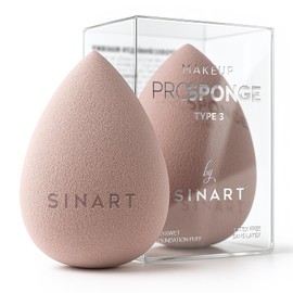 SINART Makeup Sponge, Beauty Makeup Foundation Blender, For Liquid, Cream, & Powder Products, Original Premium PROsponge, Vegan, Cruelty & Latex-Free (BEIGE)