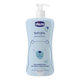 Gel de Baño y Champú Chicco 2 en 1 para Bebé Natural Sensations con Aloe y Manzanilla, 500 mL