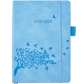 Calendar 2025 2026 A5 1 Day 1 Page, Planner 2025 2026 with Monthly Overview, Pen Holder & Pocket, School Calendar 2025/26, Calendar 25/26 Daily Planner Diary, Leather Book Calendar, August 25-Jul.26