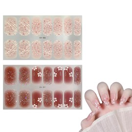 2 Stück Sticker Nagelaufkleber Nagelsticker Aufkleber Nail Art Stickers DIY für Damen Mädchen Weihnachten Nagelkunst Dekoration Maniküre Nageldesign