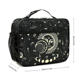 Droerfes Moon And Sun Insulated Lunch Box Reusable Lunch Bag Women Men Cooler Tote Bag For Kids Boys Girls Work Picnic School Office