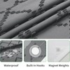 eachope Charcoal Grey No Hook Shower Curtain and Fabric Liner
