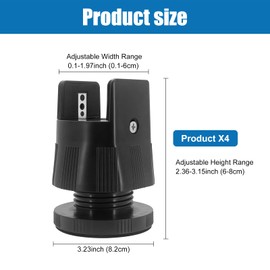 Adjustable Bed Raiser Furniture Raiser 6-8 cm with Screw Clamp, Pack of 4 Heavy Duty Chair Risers, Furniture Risers, Suitable for Sofas, Coffee Tables, Furniture Foot Pads, Support Feet and Raised Feet (Black)