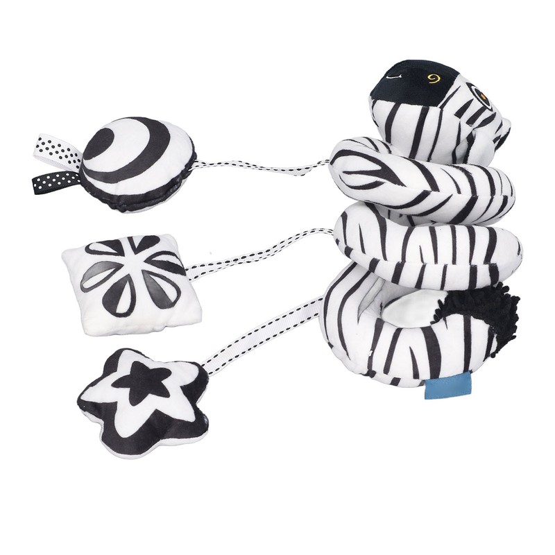 Baby Plush Animal Stroller Toys Black and White Spiral Activity