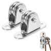 2 Pcs Single Pulley Blocks, rope roller,pulley wheel，for Cord Material