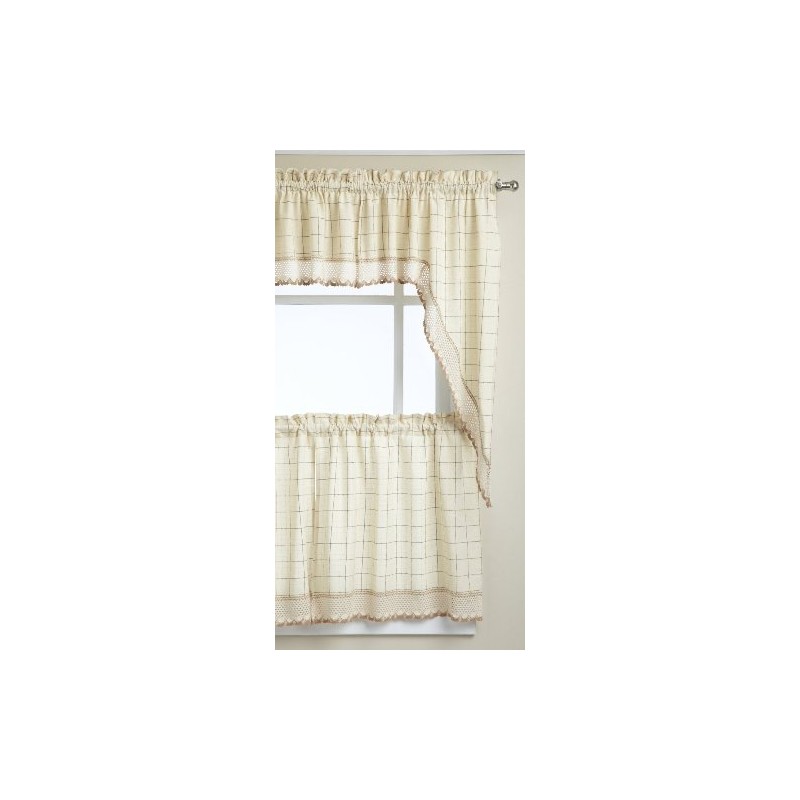 Lorraine Home Fashions Adirondack Tier Curtain Pair, 60 by 24-Inch,