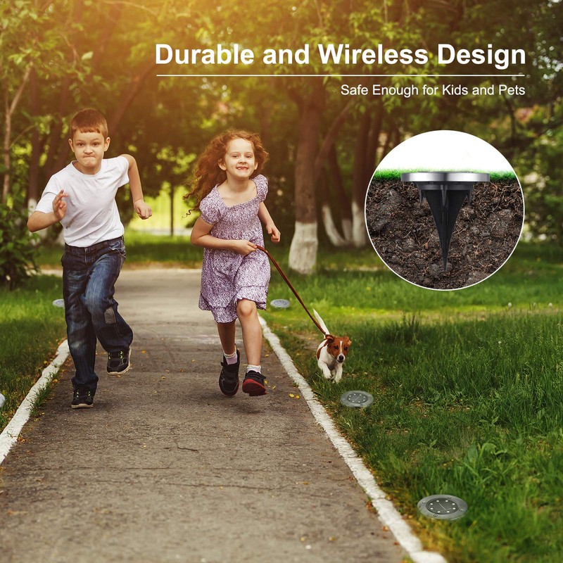 LYHOPE Solar Ground Lights Outdoor, 8 Pack 8 LED Solar