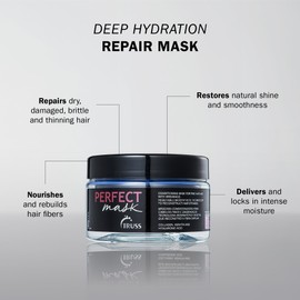 TRUSS Perfect Hair Mask with Collagen, Keratin & Hyaluronic Acid - Deep Conditioning Hair Treatment - Intense Moisture & Hydration - Repairs Fine, Thinning, Brittle, Dry Damaged Hair
