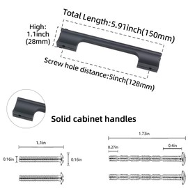 POVEFONK 10 Pack 5 Inch Matte Black Kitchen Cabinet Handles Cabinet Pulls Black Drawer Pulls Kitchen Cabinet Hardware Kitchen Handles Drawer Pulls Dresser Handles