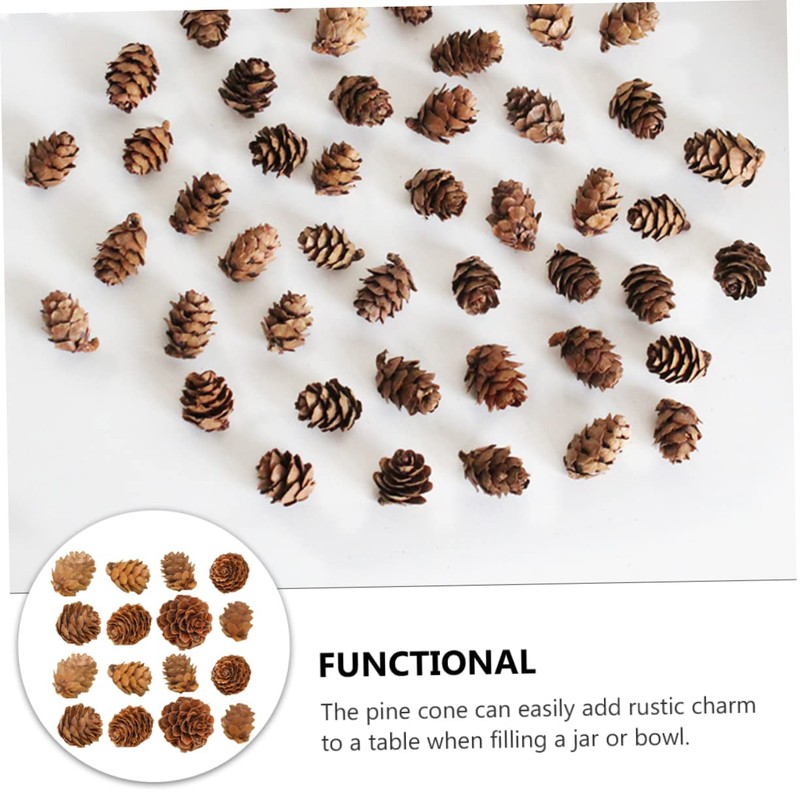 CAXUSD 100pcs Mini Pine Cone Decor Artificial Pine Cones for