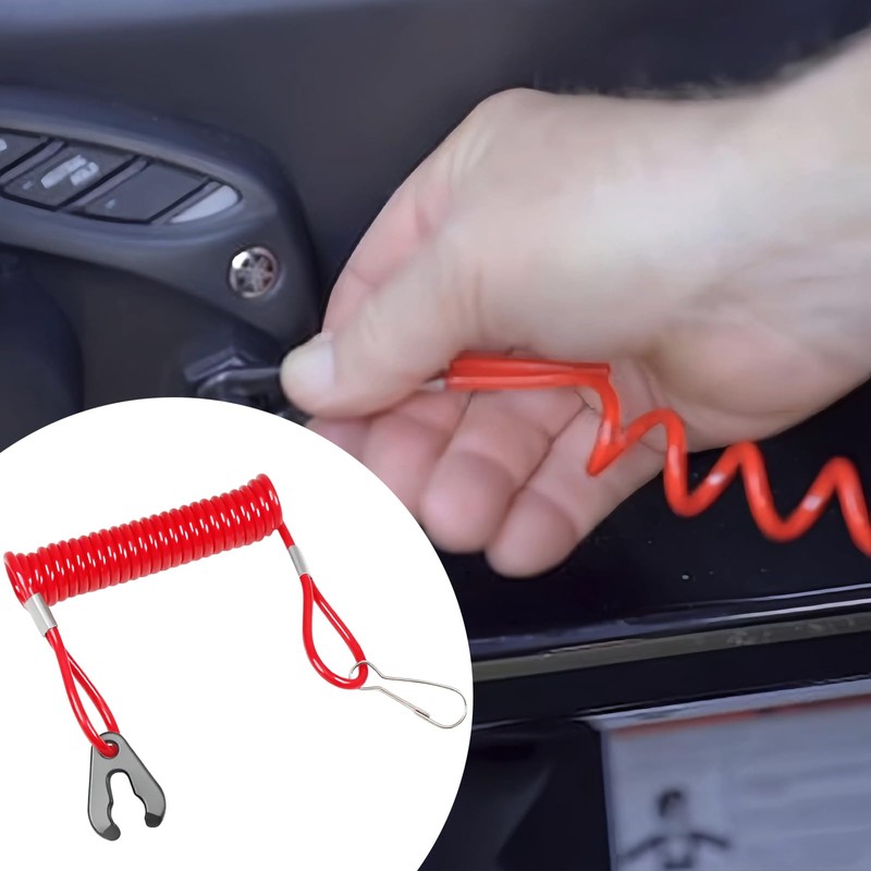 Boat Engine Safety Kill Stop Switch Connector Lanyard Tether for