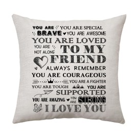 Aconesong My Friend Reminder Gifts Inspirational Cushion Cover Cushion Case Gift for Friends Idea Best Friend Birthday Gifts Throw Pillow Cover Decoration 45 x 45 cm (To My Friend)