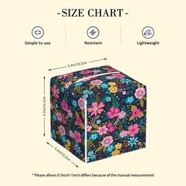 POIUBLE - Soporte para caja de pañuelos de flores coloridas para caja de pañuelos de piel, organizador portátil decorativo de papel facial para el hogar, oficina, baño, encimera de cambiador